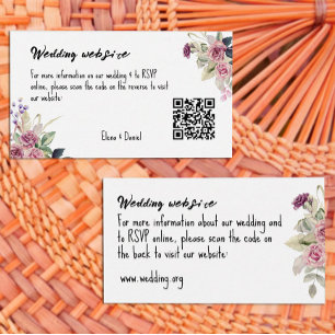 Watercolor pink lavender roses minimalist enclosure card