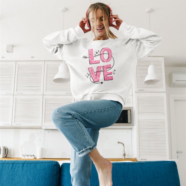 Watercolor Pink Love Lettering   Sweatshirt (Creator Uploaded)