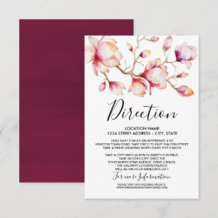 Watercolor Pink Magnolia Flowers Invitation