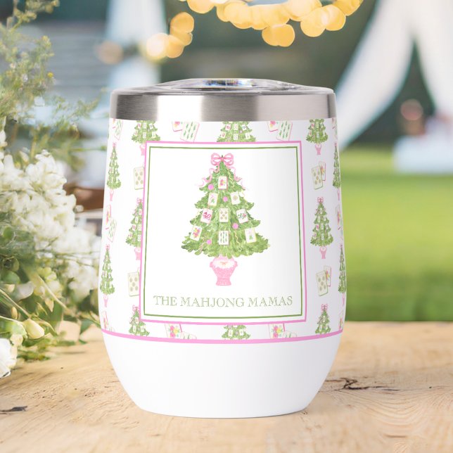 Watercolor Pink Mahjong Christmas Tree Party (Creator Uploaded)