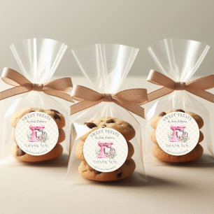 Watercolor Pink Mixer Bakery Thank you Classic Round Sticker