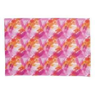 Watercolor Pink Orange Abstract Pillowcase