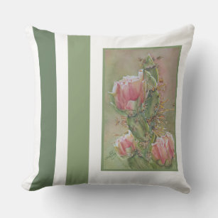 Watercolor Pink Pear Cactus Cushion