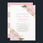 Watercolor Pink Peonies Bat Mitzvah Invitation<br><div class="desc">Celebrate with this elegant and feminine bat mitzvah invitation. This floral bat mitzvah invitation features watercolor blush pink peonies.</div>