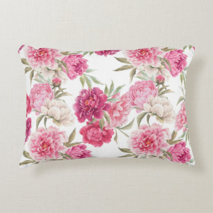 Watercolor Pink Peonies: Floral Elegance Decorative Cushion