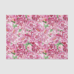 Watercolor Pink Peonies Tissue Paper