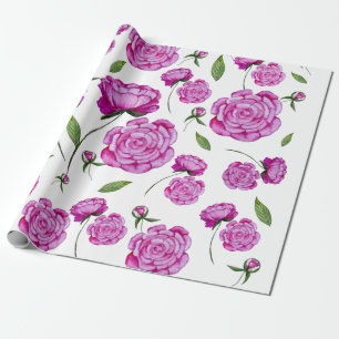 Watercolor pink peonies tote bag round cushion co wrapping paper