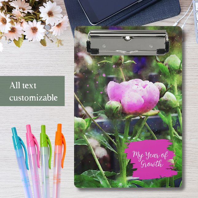 Watercolor Pink Peony  Mini Clipboard (Creator Uploaded)