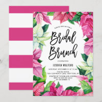 Watercolor Pink Poinsettias Floral Bridal Brunch