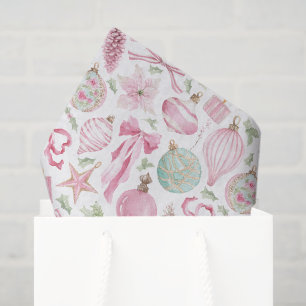 Watercolor Pink Present Christmas Tissue Paper