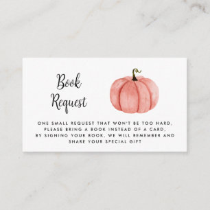 Watercolor Pink Pumpkin Book Request Enclosure Card