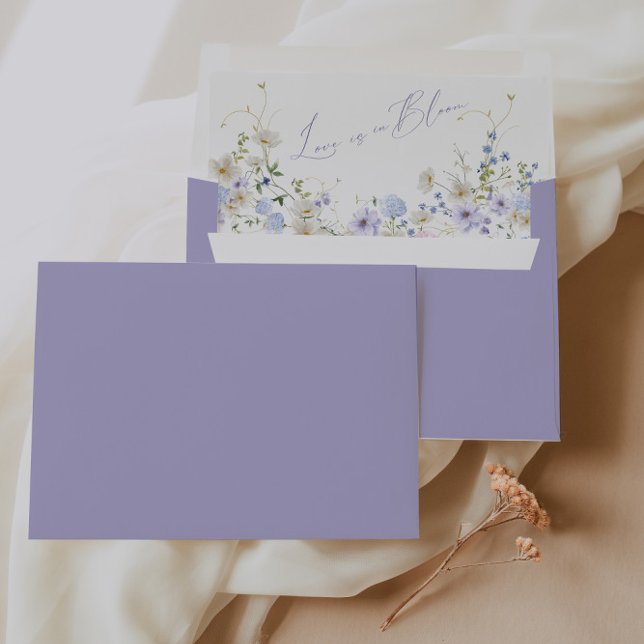 Watercolor Pink & Purple Bouquet Wedding Envelope (Watercolor Pink & Purple Bouquet Wedding Envelope)