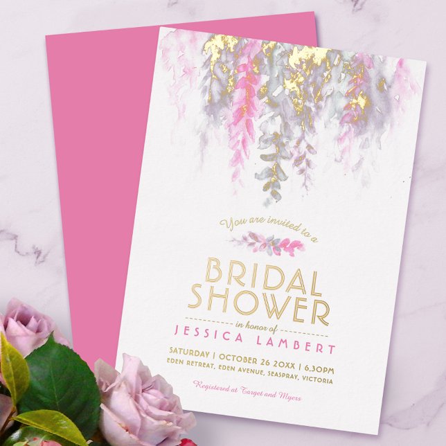 Watercolor pink purple gold bridal shower (Creator Uploaded)