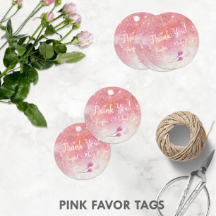 Watercolor Pink Rose Buds 🌹 Favour Tags