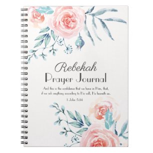 Watercolor Pink Rose Prayer Journal