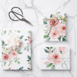 Watercolor Pink Rose Set of 3 Wrapping Sheets<br><div class="desc">Celebrate any special occasion with this beautiful set of pink watercolor rose wrapping paper sheets! High quality and thick! Matching wedding stationery available! See my "Wedding Collection."</div>