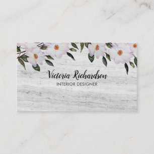 Watercolor Pink Roses Ballerina  Floral Art Business Card