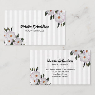 Watercolor Pink Roses Ballerina  Floral Art Business Card
