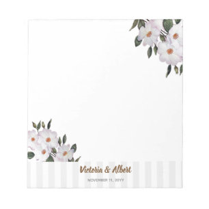 Watercolor Pink Roses Ballerina Floral Art Wedding Notepad