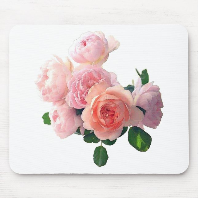 Watercolor Pink Roses Elegant Template Modern Mouse Pad (Front)