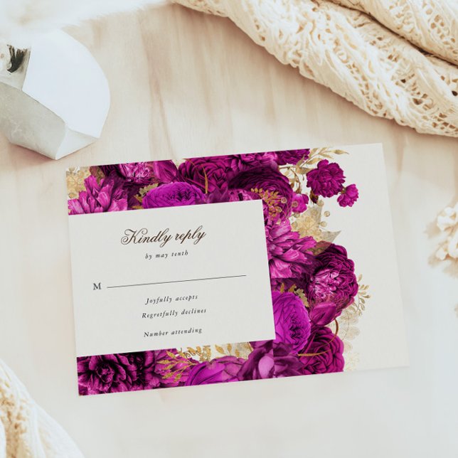 Watercolor Pink Roses Floral RSVP Response Card (Creator Uploaded)