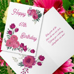 Watercolor Pink Roses Spring Bouquet 60th Birthday Card<br><div class="desc">Lovely minimalist pink roses detail happy birthday greeting card for any age. Change the year number on the front and within the message if you decide to keep the message inside the card,  or insert your own personal message,  or leave blank to write a hand written verse.</div>