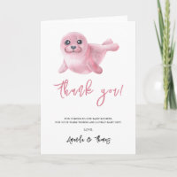 Watercolor pink seal - thank you