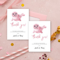 Watercolor pink seal - thank you