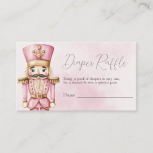 watercolor Pink snow Christmas diaper raffle Enclosure Card