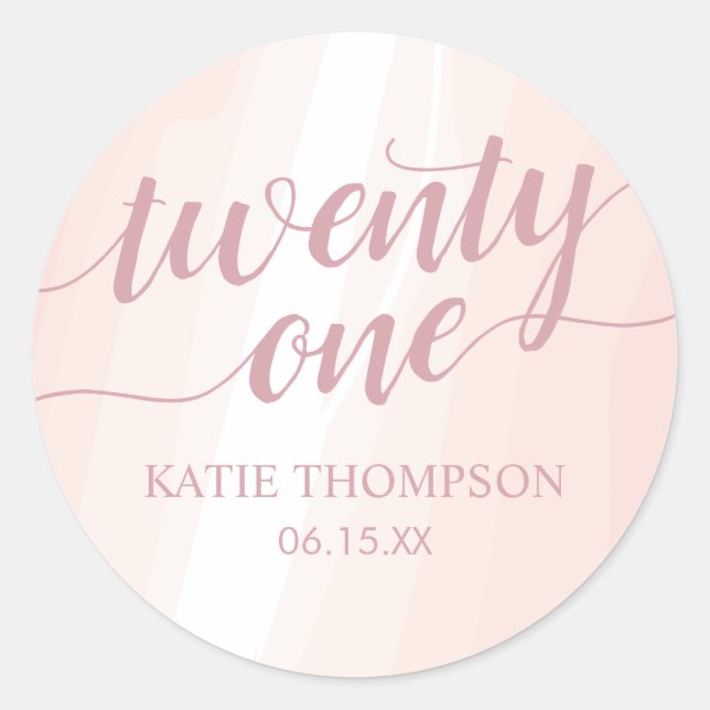 Watercolor Pink Splash Classic Round Sticker (Front)
