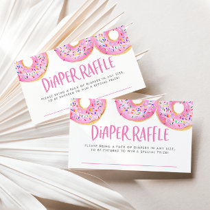 Watercolor Pink Sprinkle Doughnuts Diaper Raffle G Enclosure Card
