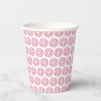 Watercolor Pink Sprinkle Doughnuts Pattern Birthda