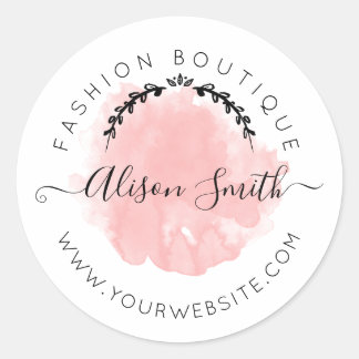 Watercolor Pink Sticker for Boutique Store