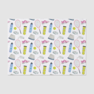 Watercolor Pink Tennis Pattern Tissue Paper