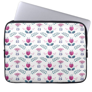 Watercolor Pink Tulip Laptop Sleeve