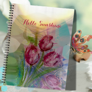 Watercolor Pink Tulip Notebook