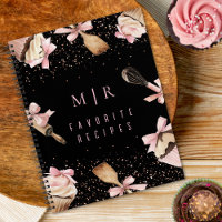 Watercolor Pink Utensils & Cupcake Notebook