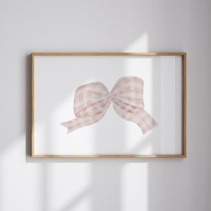 Watercolor Pink vintage ribbon bow poster