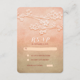 watercolor pink wedding RSVP cards