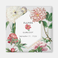 Watercolor Pink White Peonies Flowers Wedding