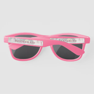 Watercolor Pink Yellow Roses,black blurred,Wedding Sunglasses