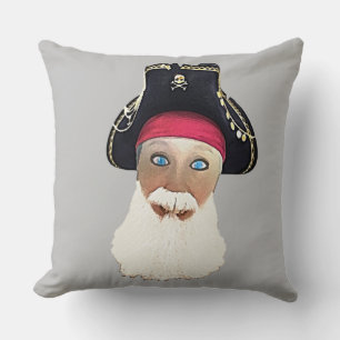 Watercolor Pirate Self Portrait Cushion