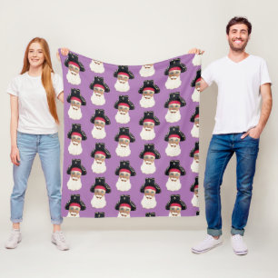 Watercolor Pirate Self Portrait Fleece Blanket