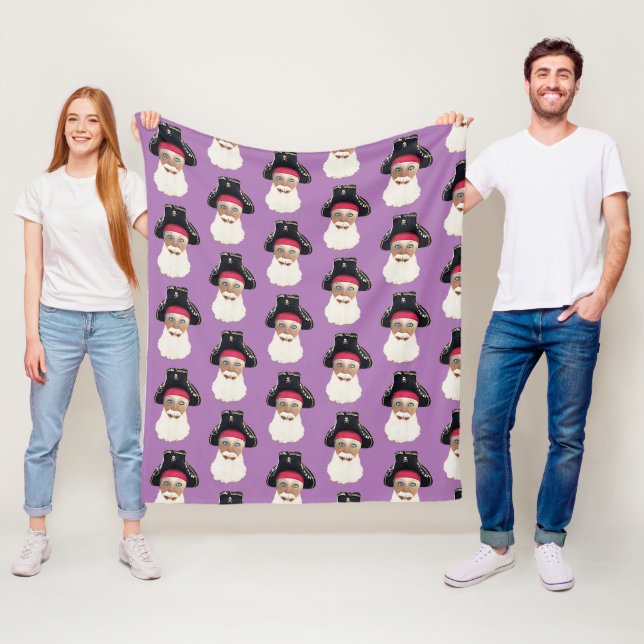 Watercolor Pirate Self Portrait Fleece Blanket (In Situ)