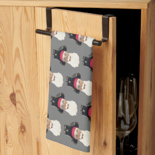 Watercolor Pirate Self Portrait Tea Towel