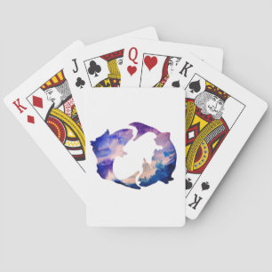 Watercolor Pisces, Fsih Zodiac Sign Playing Cards