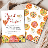 Watercolor Pizza & Pacifiers Baby Shower