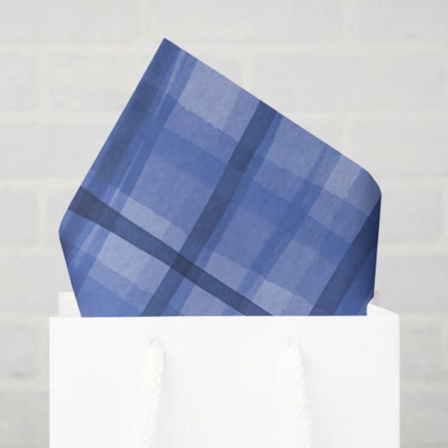 Watercolor Plaid Hand-Drawn Modern Rustic Preppy Tissue Paper (Gift Bag)