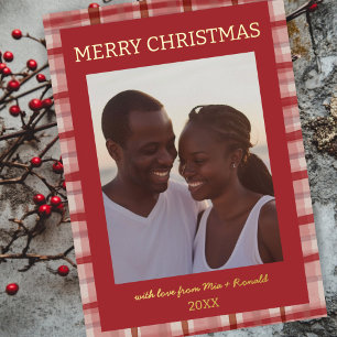 Watercolor Plaid Handmade Christmas Custom Photo