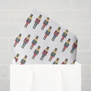 Watercolor Plaid Nutcracker Bear Monogram Crest Tissue Paper